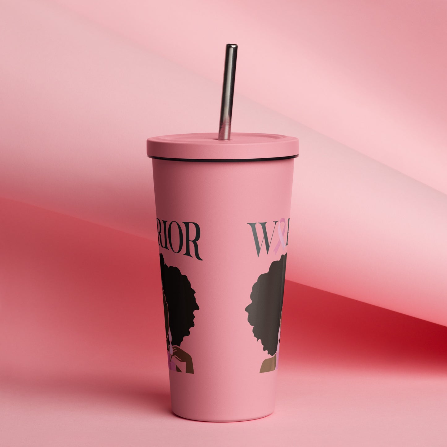 Warrior! Insulated tumbler with a straw