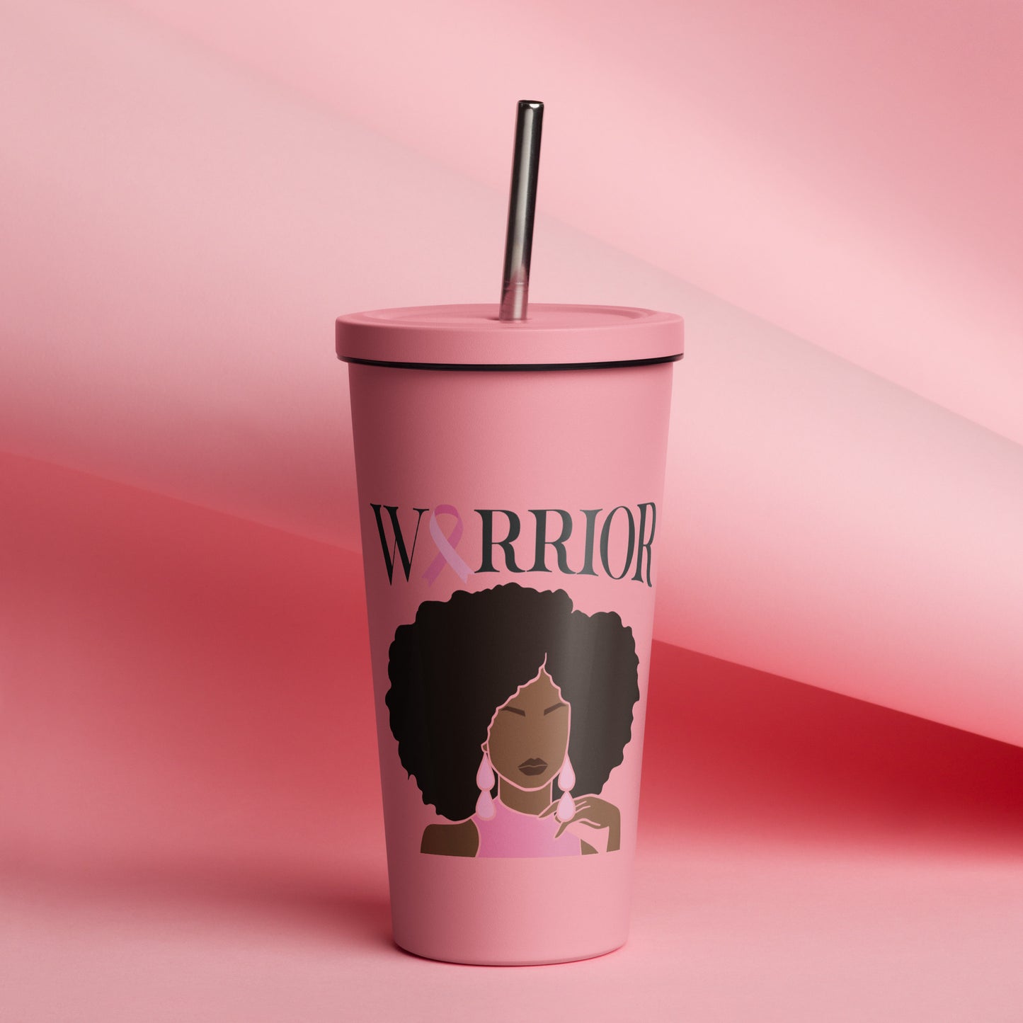 Warrior! Insulated tumbler with a straw