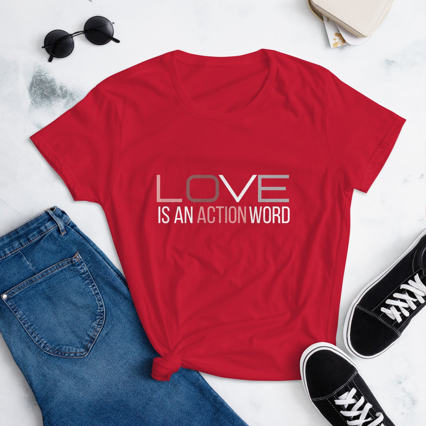 "Love is Action" Women's short sleeve t-shirt