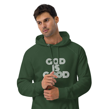 "God is Good" Unisex eco raglan hoodie