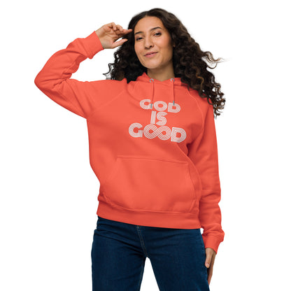 "God is Good" Unisex eco raglan hoodie