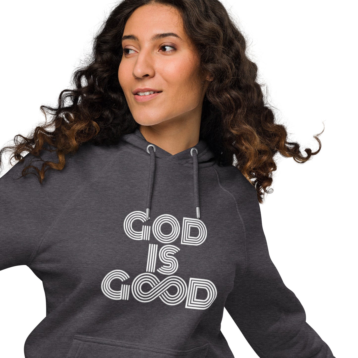 "God is Good" Unisex eco raglan hoodie