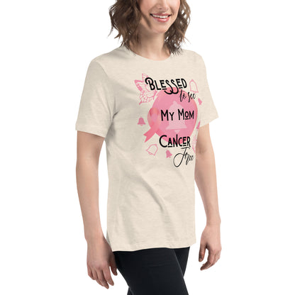 Mom Cancer Free Mom Women's Relaxed T-Shirt